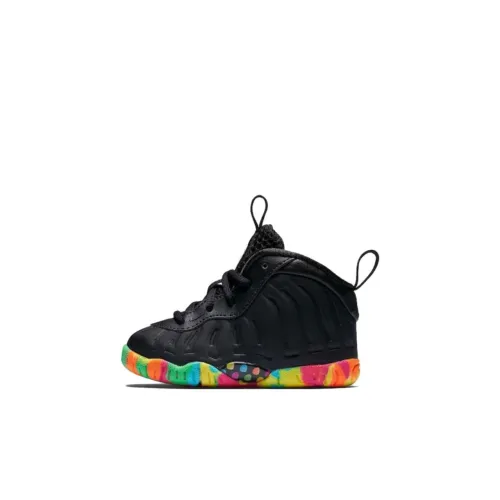 nike Foamposite One Slip-Resistant Anti KICK MID Топ Обувь для малышей Черный Infant и Toddler