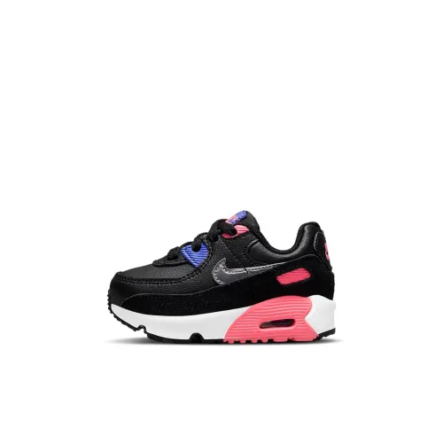 Nike Air Max 90 Low Топ Обувь для малышей Черный розовый фиолетовый Infant And Toddler