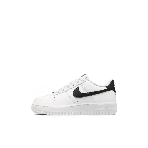 Nike Air Force 1 Slip Resistant Abrasion Resistant Низкий Топ Детские Скейтбординг Белый Черный Унисекс