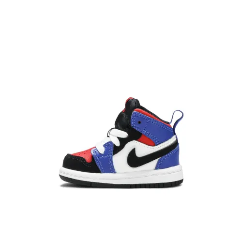 Jordan Air Jordan 1 MID Топ 3 MID Топ Винтажные баскетбольные кроссовки Красный синий Для малышей и детей дошкольного возраста