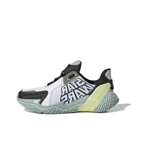 Adidas STAR WARS Star Wars Runner J Non Нижняя юбка Легкий Низкий Топ Детские беговые кроссовки Бело-зеленый Подростки