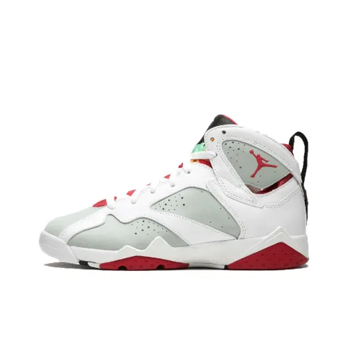 Jordan Air JORDAN 7 Ретро HARE Высокие детские баскетбольные кроссовки Белый Красный Серебристый Зеленый