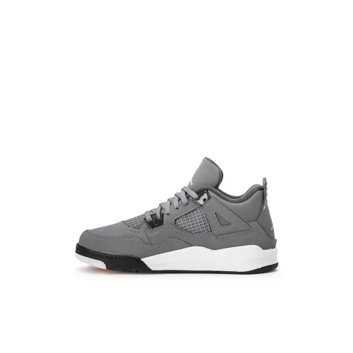 Jordan Air Джордан 4 Cool GREY MID Топ Винтажные баскетбольные кроссовки Холодный серый Выпуск 2019 года Для детей 3-7 лет