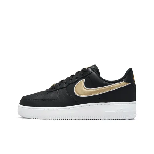 Nike Air Force 1 Slip Resistant Abrasion Resistant Низкие Кроссовки для скейтбординга Женские Черный Золото
