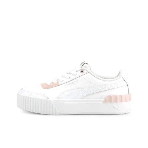 PUMA Carina Series Lift Low Топ Детские Скейтбординги Бело-розовый Подростки
