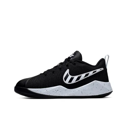 Nike Quick 2 Team Hustle Low Топ Детские Баскетбольные Кроссовки Черно-белые Подростки