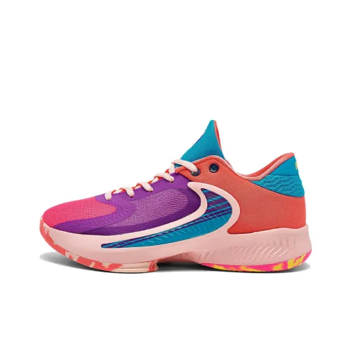 Nike Freak 4 SE Low Топ Детские Баскетбольные Кроссовки Фиолетовый Оранжевый Синий