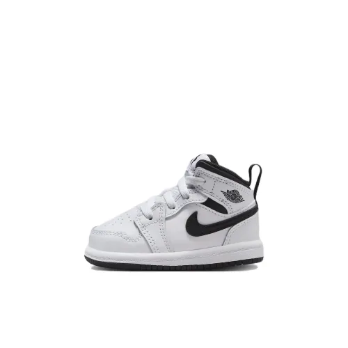 JORDAN Air Jordan 1 Обувь для малышей MID Топ Белый черный Малыш
