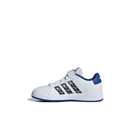 MARVEL x Adidas Neo GRAND COURT 2,0 Амортизация Низкий Топ Детские Скейтбординг Белый Черный Синий Детский