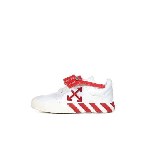 Off Белый Vulcanized Низкий Топ Детские Скейтбординги Белый Детский