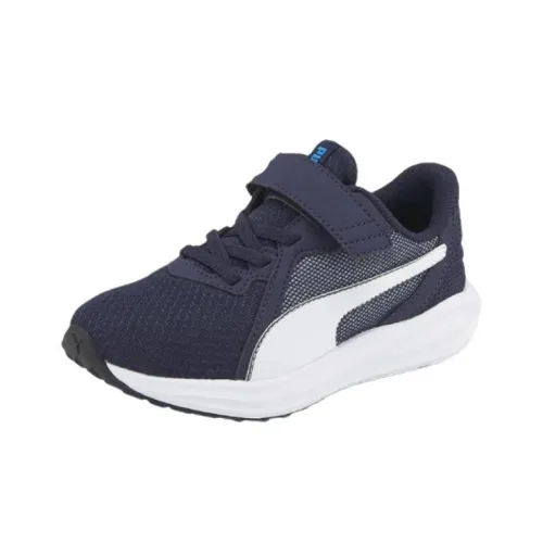 PUMA Twitch Runner Износостойкий Дышащий Низкий Топ Детская Беговая Обувь Синие Белые Подростки