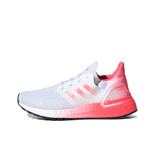 Adidas ULT Ultraboost 20 J Противоскользящий и Дышащий Низкий Топ Детская Беговая Обувь Белый Розовый Градиент Подростки