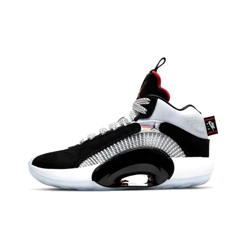 Jordan Air Джордан 35 'DNA' Амортизация Износостойкий MID Баскетбольные кроссовки Черный Белый Красный