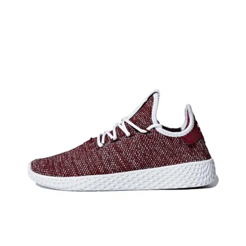 Pharrell Williams x Adidas Originals Tennis Hu J Устойчивый к истиранию низкий топ Детские беговые кроссовки Фуксия Подростки