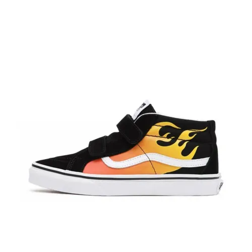 Vans SK8 MID Топ Детские Скейтбординги Черный Желтый Белый Подростки
