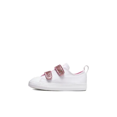 Converse Chuck Taylor All Star Износостойкий Дышащий Низкий Топ Обувь для малышей Белый Розовый Infant и Toddler