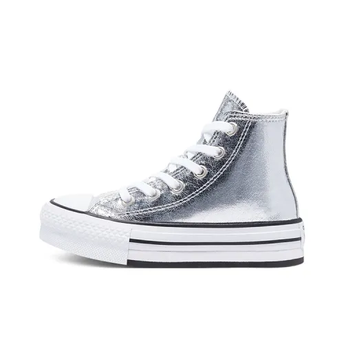 Конверс Чак Тейлор All Star High Топ High Топ Детские Скейтбординги Серебряный Подростки