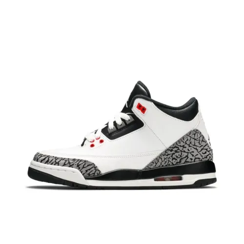 Jordan Air Джордан 3 Ретро Инфракрасный красный 23 Устойчивый к износу MID Топ Детские баскетбольные кроссовки Серый белый красный Подростки