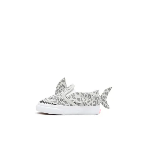 Vans Slip On Series Low Топ Скейтборд Кроссовки Серый Белый Младенец и Малыш