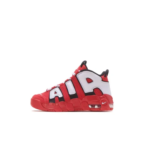 Nike Air More Uptempo QS MID Топ Винтажные баскетбольные кроссовки Черный белый красный Дети Возраст 3-7 лет