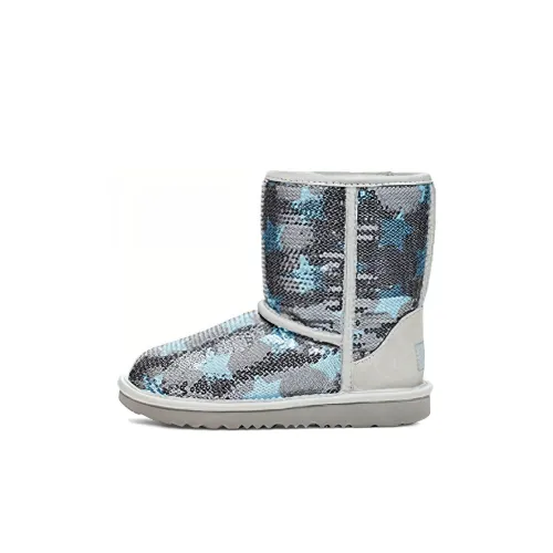 UGG CLASSIC SHORT Ll Sequin Звезда Низкие детские ботинки Джинсовый синий для детей 3-7 лет