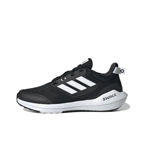 Adidas EQ21 2,0J противоскользящие устойчивые к истиранию дышащие низкие детские беговые кроссовки черного и белого цвета