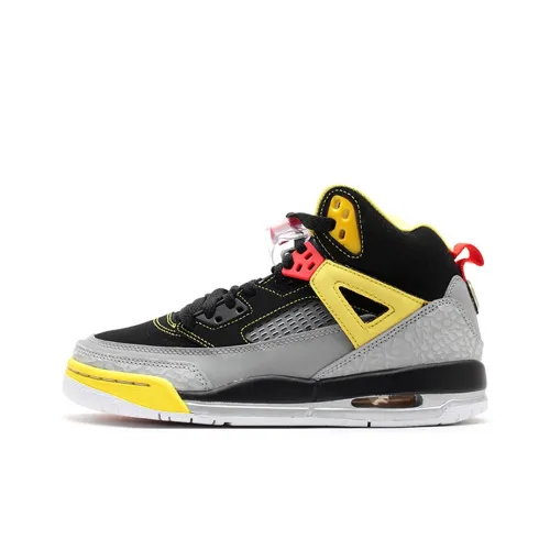 Джордан Spizike Slip-Resistant MID Топ Детские Баскетбольные Кроссовки Черный Желтый