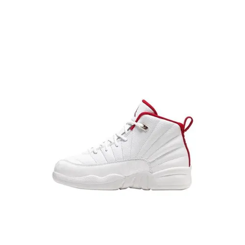 Jordan Air Джордан 12 Ретро 'FIBA' MID Топ Детские баскетбольные кроссовки Белый золотой Детские 3-7 лет