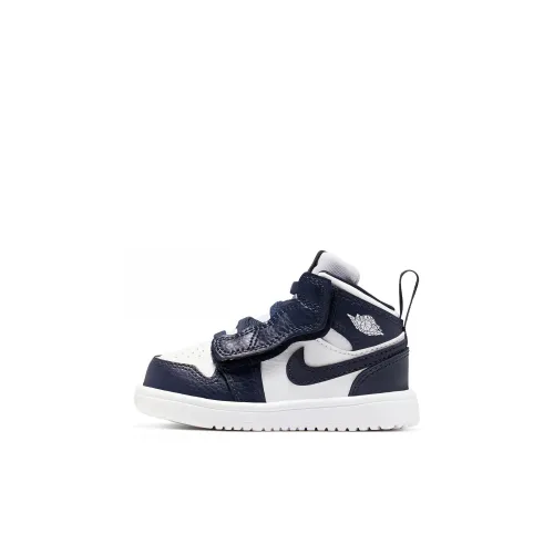 Jordan Air Jordan 1 MID Топ Обувь для малышей Сине-белый Infant Wa Toddler