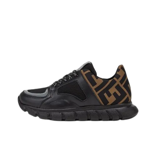FENDI Устойчивый к истиранию низкий топ для детей Lifestyle Shoes Черный Подростки