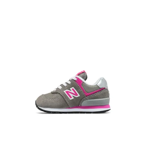 New Balance NB 574 Series Ядерный Низкий Топ Обувь для малышей Серо-розовый Infant и Toddler