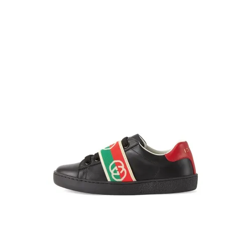 GUCCI Ace Low Топ Скейтборд Кроссовки Черные Детские