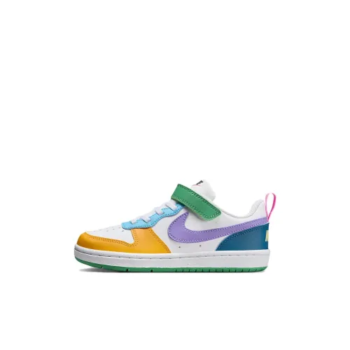 Nike Court Borough Детские Скейтбординги Низкий Топ Белый Фиолетовый Зеленый Для Дошкольников