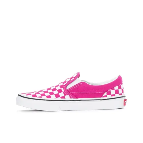 Vans Slip On Low Топ Детские Скейтбординги Фиолетово-белый Шахматный узор Подростки