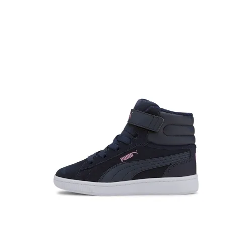 PUMA Vikky v2 MID Мех Высокий Топ Детские Скейтбординги Синий Розовый Дети Возраст 3-7 Лет