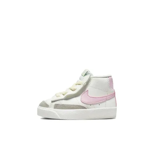 Nike Blazer 77 Дышащий MID Топ Кроссовки для скейтбординга Бело-розовый Infant и Toddler