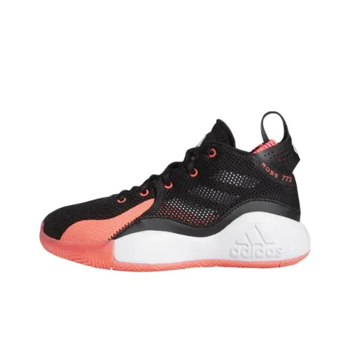 Adidas D Rose 773 Дышащий MID Топ Детские Баскетбольные Кроссовки Черный Розовый Белый Подростки
