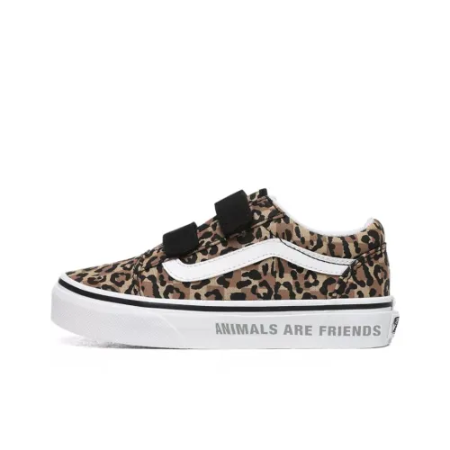 Vans Old Skool Collection V Low Топ Детские Скейтбординги Леопардовый принт Подростки