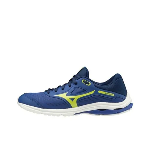 Mizuno Wave Rider 24 Детская беговая обувь Низкий топ Синий Бирюзовый Школьный возраст