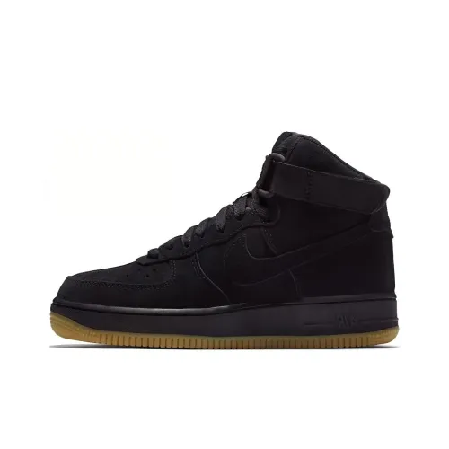 Nike Air Force 1 Slip Resistant Abrasion Resistant High Top Детские Скейтбординги Черный Подростки
