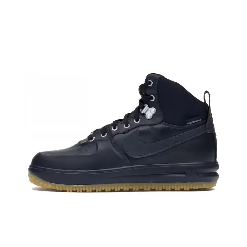 Nike Lunar Force 1 Sneakerboot GS Амортизация Износостойкий MID Топ Детские Скейтбординги Черный Подростки