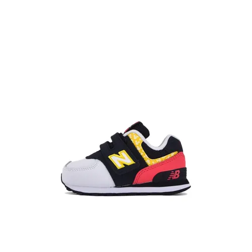 New Balance 574 Коллекция Низкий Топ Обувь для малышей Черный Желтый Красный Infant и Toddler