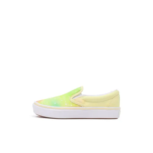 Vans Slip On Series Vanstellation Comfycush Низкий Топ Детские Скейтбординги Зеленый Желтый Дети Возраст 3-7 Лет