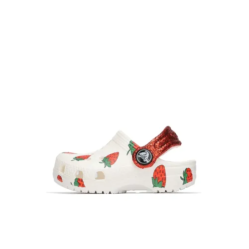 Crocs Classic Clog Anti-Slip Slip-Resistant Children's Sandals White Red Crocs Classic Clog Anti-Slip Slip-Resistant Детские Сандалии Белый Красный