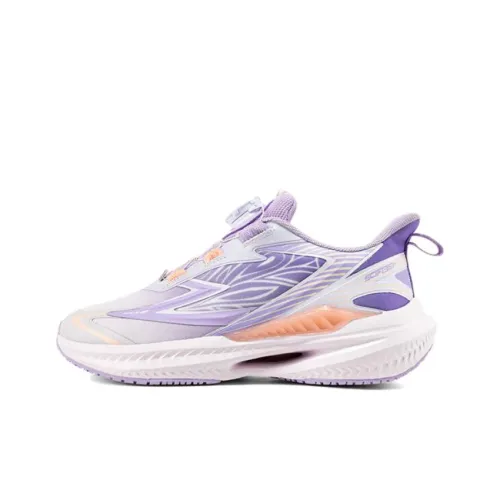 361°KIDS Противоскользящие амортизаторы низкие топы детские беговые кроссовки фиолетово-белые подростки