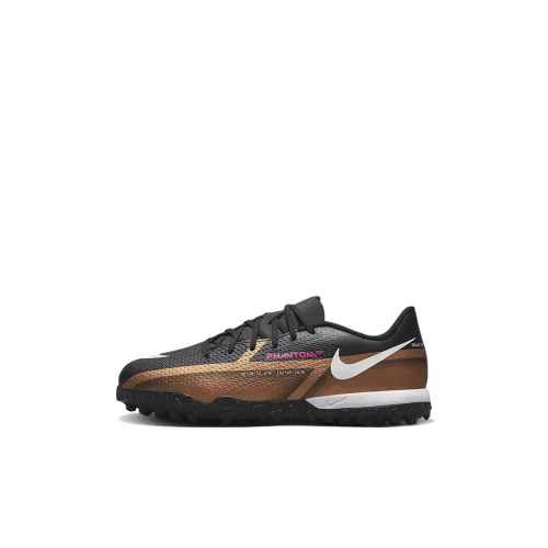 Nike Phantom GT Jr. ACADEMY TF Low Топ Газон Детские футбольные бутсы Черный золотой Детский