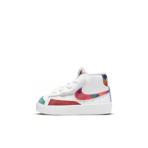 Nike Blazer 77 BT MID Топ Кроссовки для скейтбординга Белый Красный Зеленый Детский и для малышей