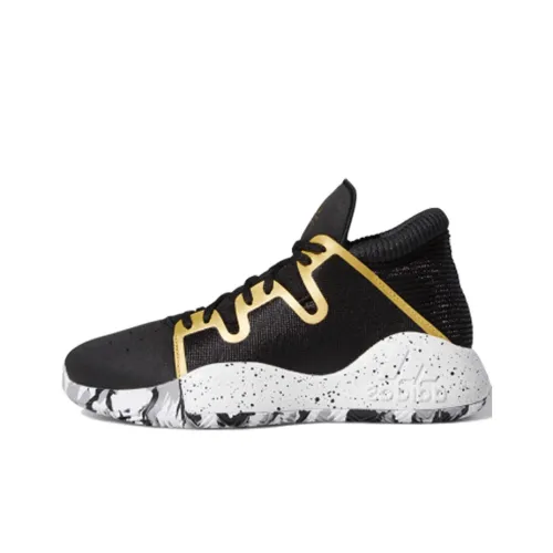 Adidas PRO Vision J MID Топ Баскетбольные кроссовки Черный золотой Подростки