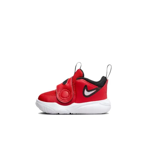 Nike Team Hustle Slip-resistant Abrasion-resistant Низкий топ Обувь для малышей Красный черный Infant и Toddler