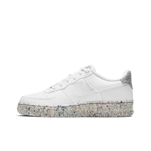 Nike Air FORCE 1 Crater Slip Resistant Abrasion Resistant Low Топ Детские Скейтбординги Белый